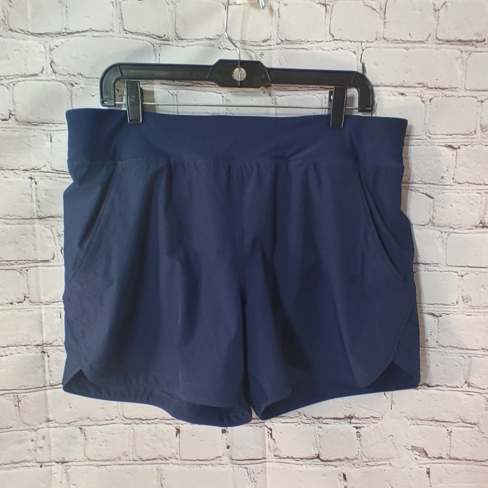 Lands' End Womens Quick Dry Blue Swim Shorts With Pantyliner 14P